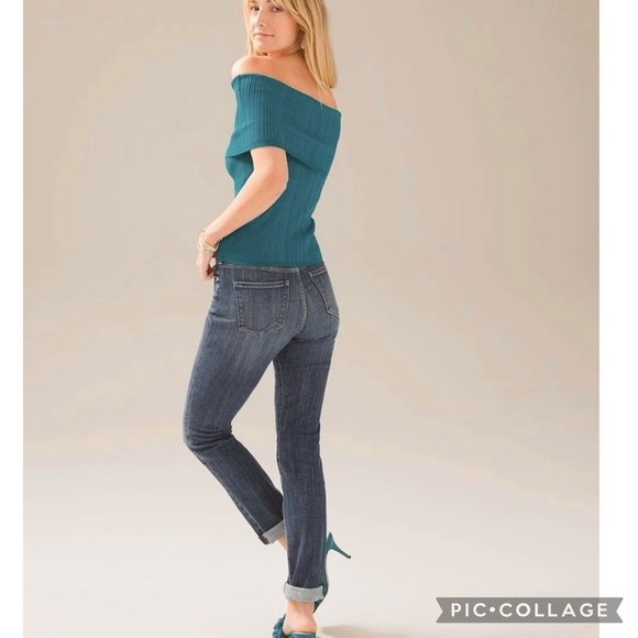 WHBM Teal Ribbed Off Shoulder Top XL - Picture 13 of 15